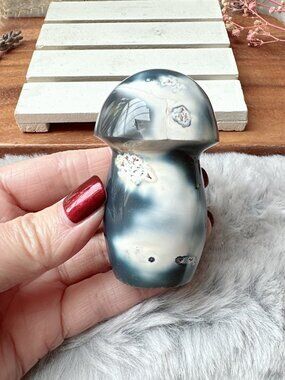 Gorgeous Orca Agate Mushroom